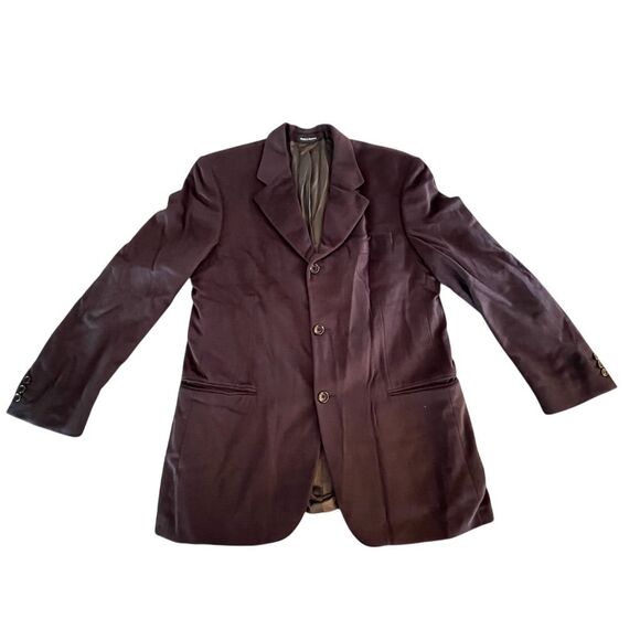 Cavelli Men's Angora and Wool Brown Three-Button Blazer Size 40 Business